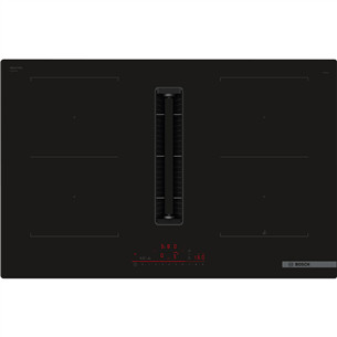 Bosch, Series 6, plotis 80 cm, berėmė, juoda - Įmontuojama kaitlentė su gartraukiu PVQ811H26E