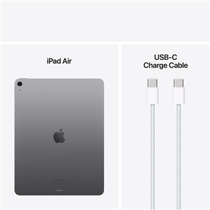 Apple iPad Air 13'' (2024), M2, 128 GB, WiFi, pilkas - Planšetinis kompiuteris
