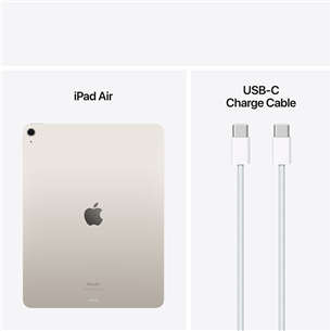 Apple iPad Air 13'' (2024), M2, 512 GB, WiFi, starlight - Planšetinis kompiuteris