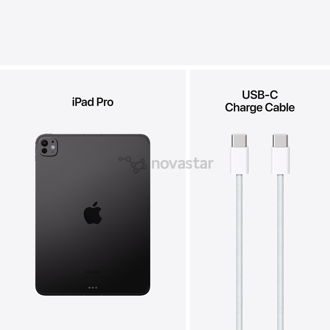 Apple iPad Pro 11”, M4 (2024), 2 ТБ, глянцевый, WiFi + 5G, черный - Планшет