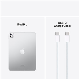 Apple iPad Pro 11”, M4 (2024), 512 GB, glossy, WiFi + 5G, silver - Tablet
