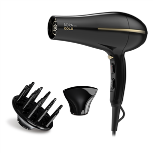 GA.MA Bora Gold Ion, 2200 W, juodas - Plaukų džiovintuvas GH0825
