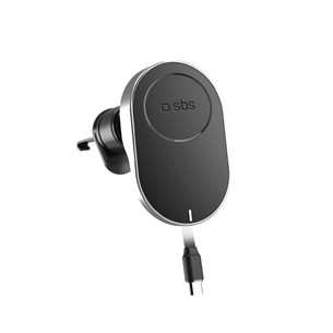 SBS 15W Car Holder, Magsafe, ištraukiamas laidas, juodas - Belaidis automobilinis įkroviklis TESUPP15WRETRACABL