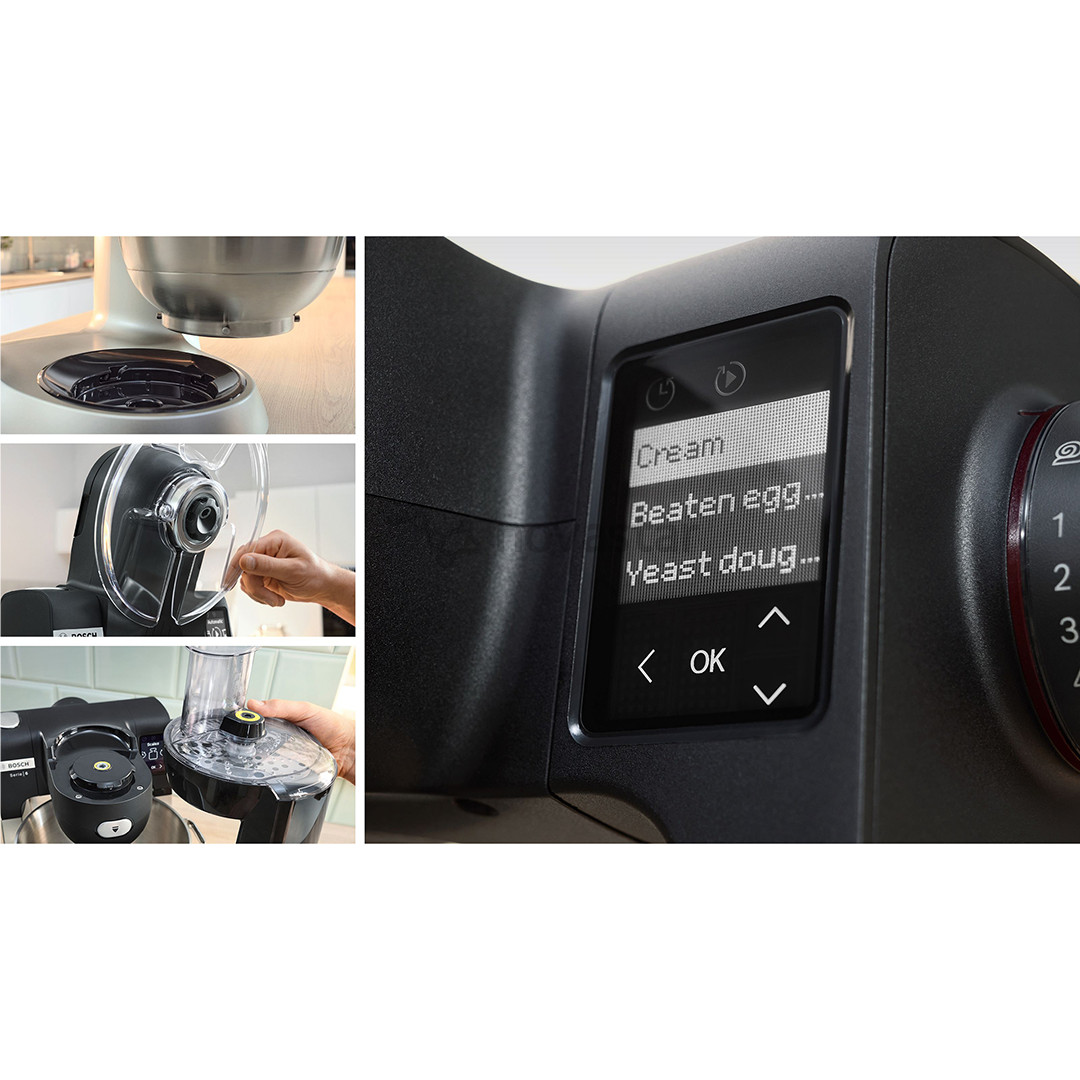 Bosch, Series 6, 1600 W, juodas - Virtuvinis kombainas