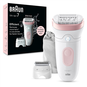 Braun Silk epil 7, baltas/rožinis - Epiliatorius