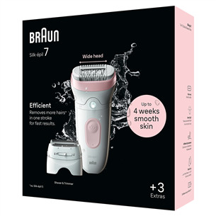 Braun Silk epil 7, baltas/rožinis - Epiliatorius