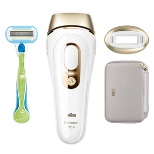Braun Silk-expert Pro 5, white/golden - IPL Hair removal PL5052