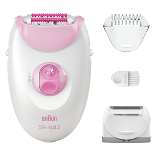 Braun Silk epil 3, baltas/rožinis - Epiliatorius SE3031