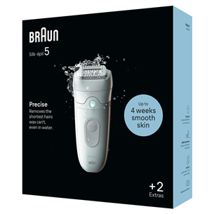 Braun Silk epil 5, Wet & Dry, baltas - Epiliatorius