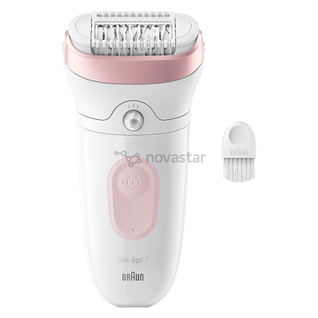 Braun Silk epil 7, сухое и влажное использование, белый/розовый - Эпилятор