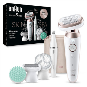 Braun Silk epil 9 Flex SkinSpa, baltas - Epiliatorius