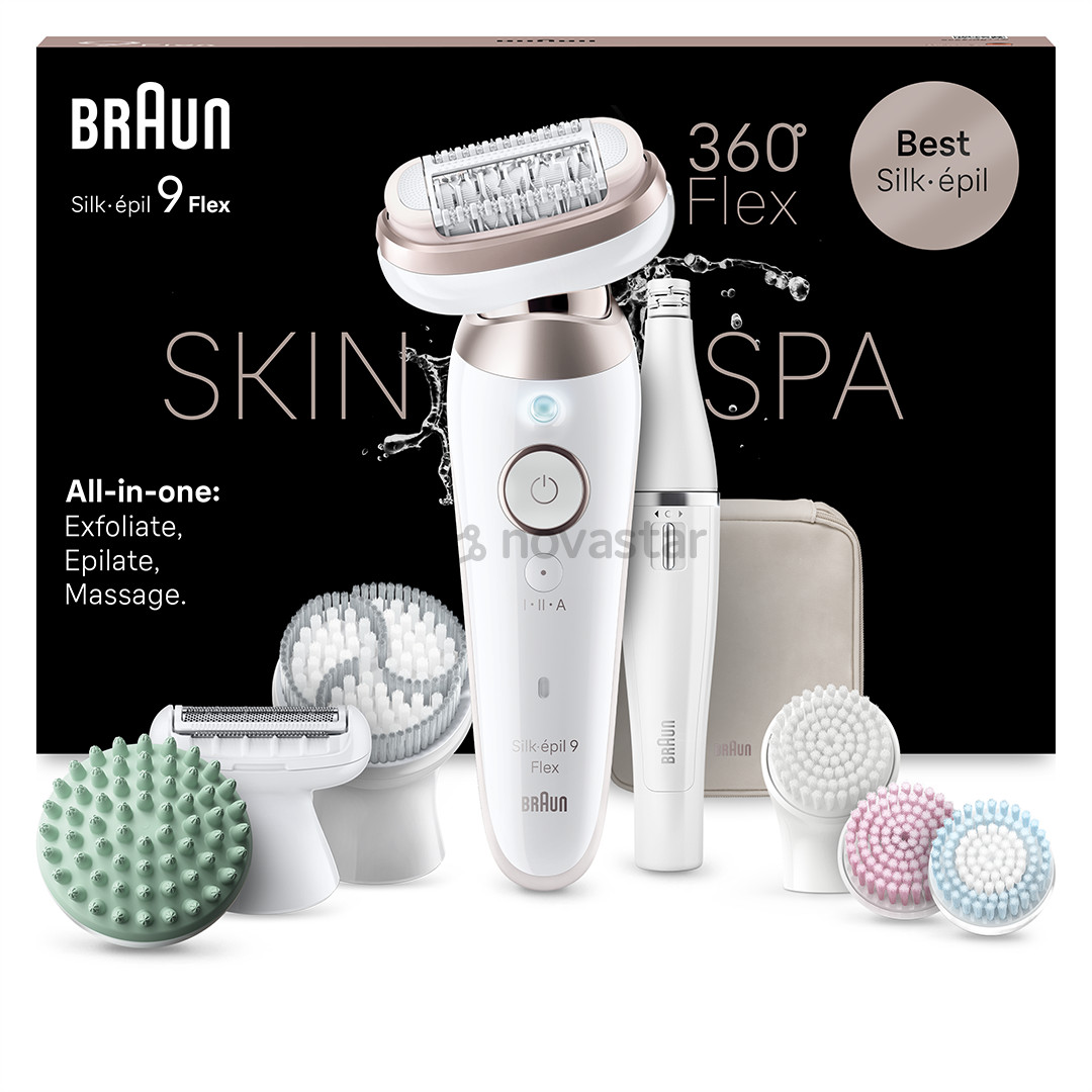Braun Silk epil 9 Flex SkinSpa, baltas - Epiliatorius