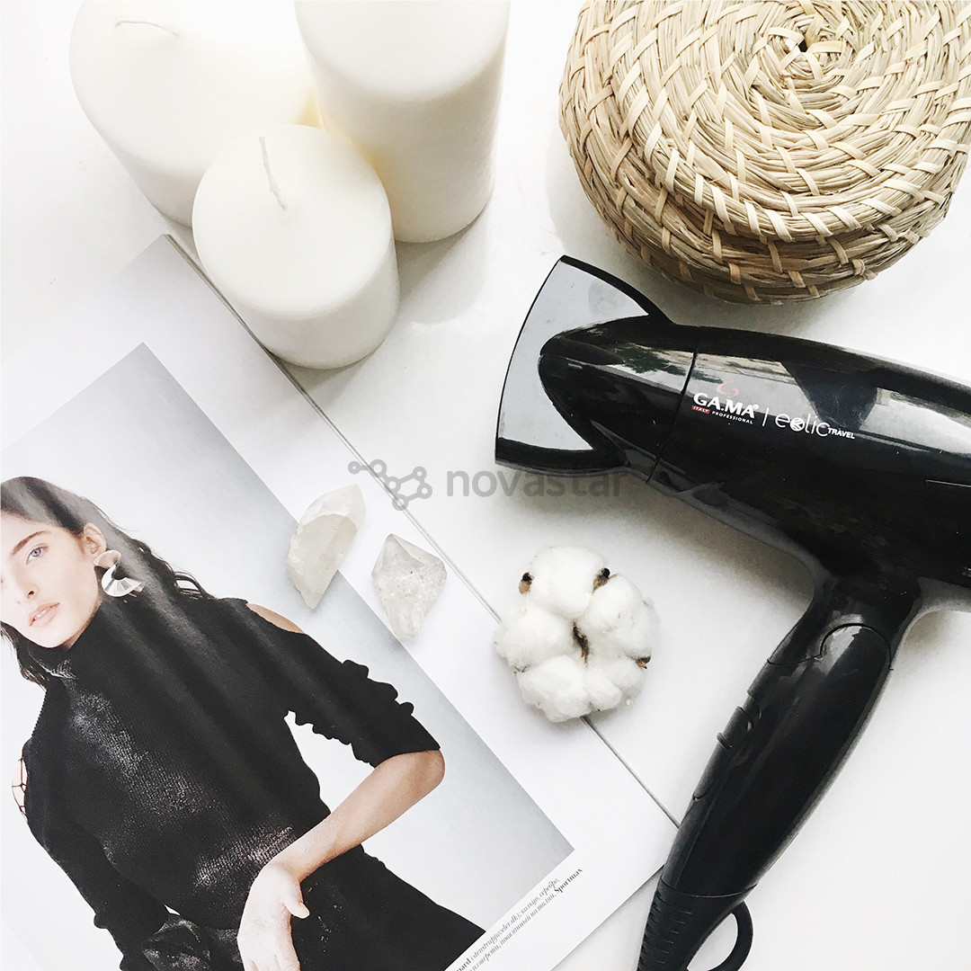 GA.MA Eolic Travel, 1600 W, black - Hair dryer