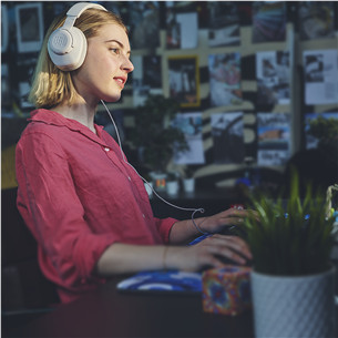 JBL Quantum 100M2, žydros - Ausinės