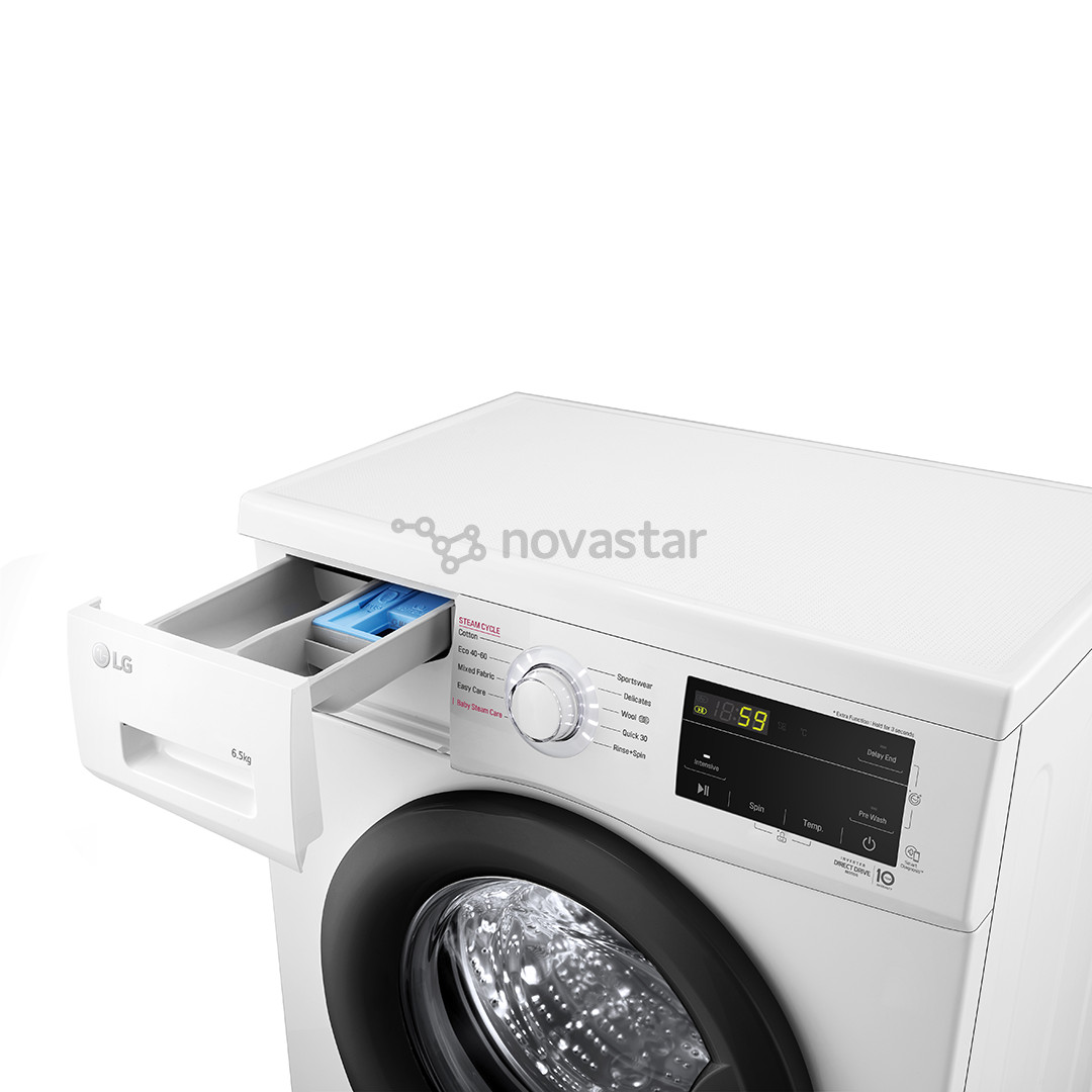 LG, 6.5 kg, gylis 44 cm, 1200 rpm - Skalbimo mašina