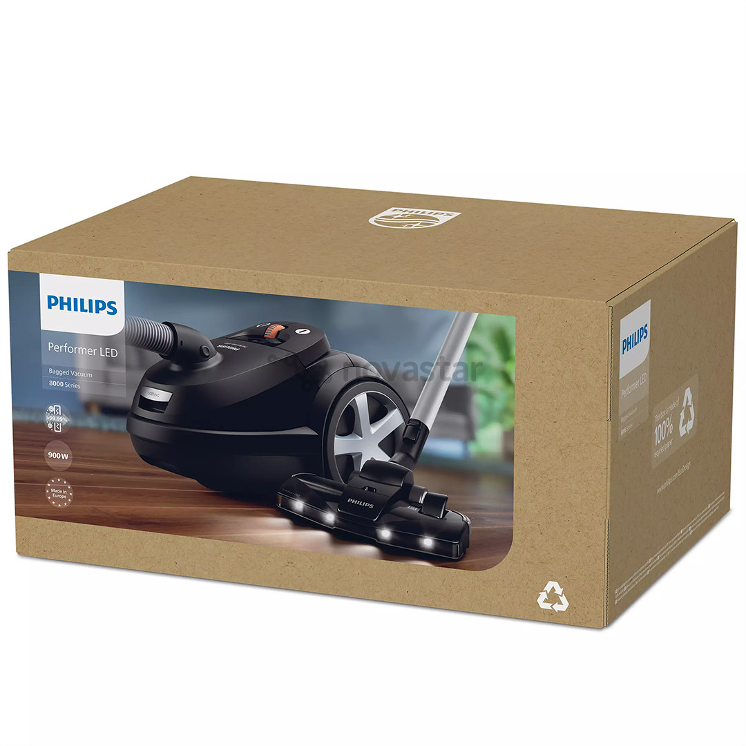 Philips Performer LED 8000 Series, 900 W, juodas - Dulkių siurblys