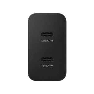 Samsung Dual USB-C, 50 W, juodas - Adapteris