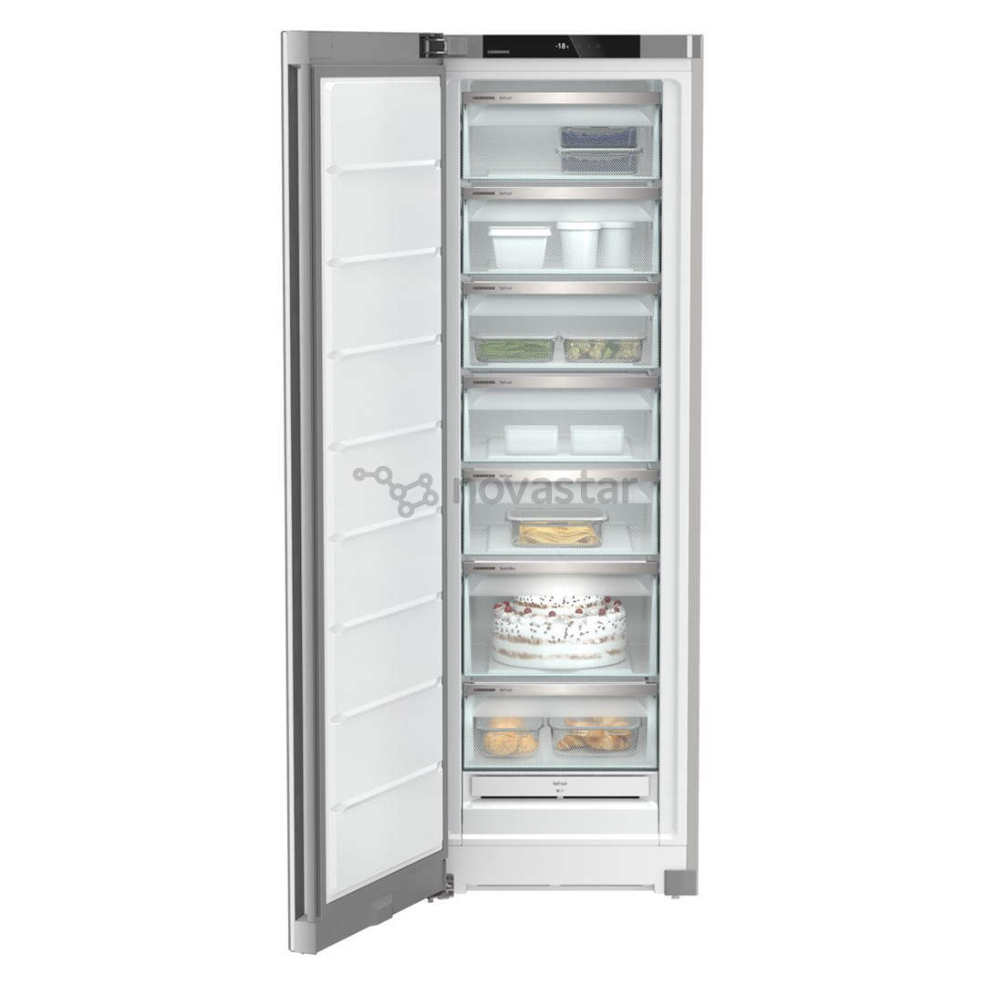 Šaldytuvas + Šaldiklis Liebherr, 399 L + 277 L, aukštis 186 cm, sidabrinės spalvos