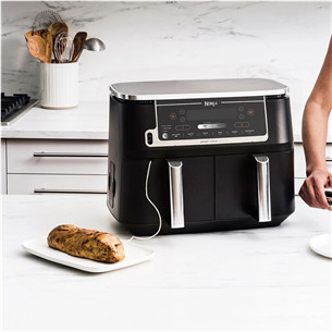 Ninja Foodi MAX Dual Zone, su temperatūros zondu, 9.5 L, 2470 W, juoda - Karšto oro gruzdintuvė