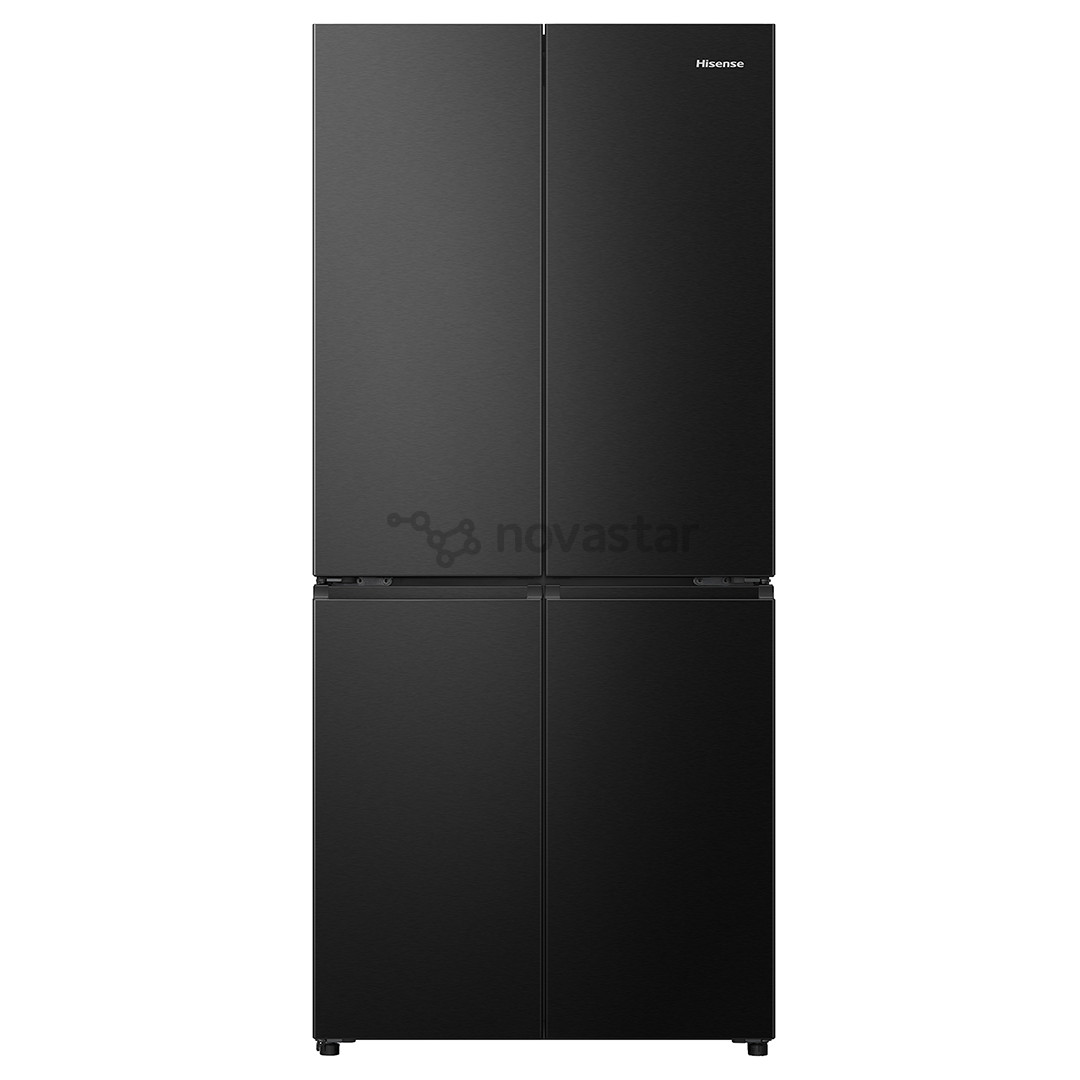 Hisense, Cross Door, No Frost, 483 L, aukštis 179 cm, juodas - SBS šaldytuvas