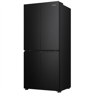 Hisense, Cross Door, No Frost, 483 L, aukštis 179 cm, juodas - SBS šaldytuvas
