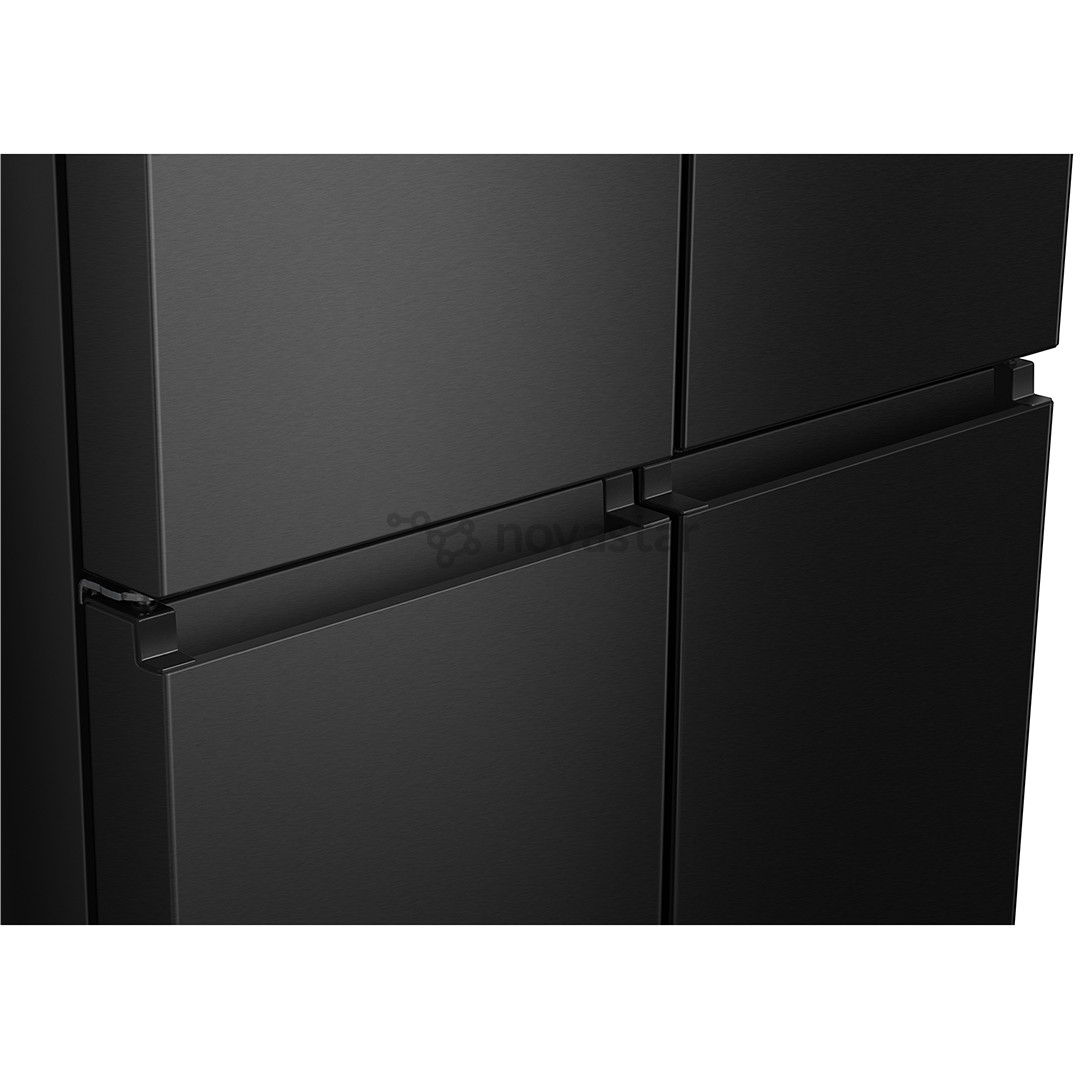 Hisense, Cross Door, No Frost, 483 L, aukštis 179 cm, juodas - SBS šaldytuvas