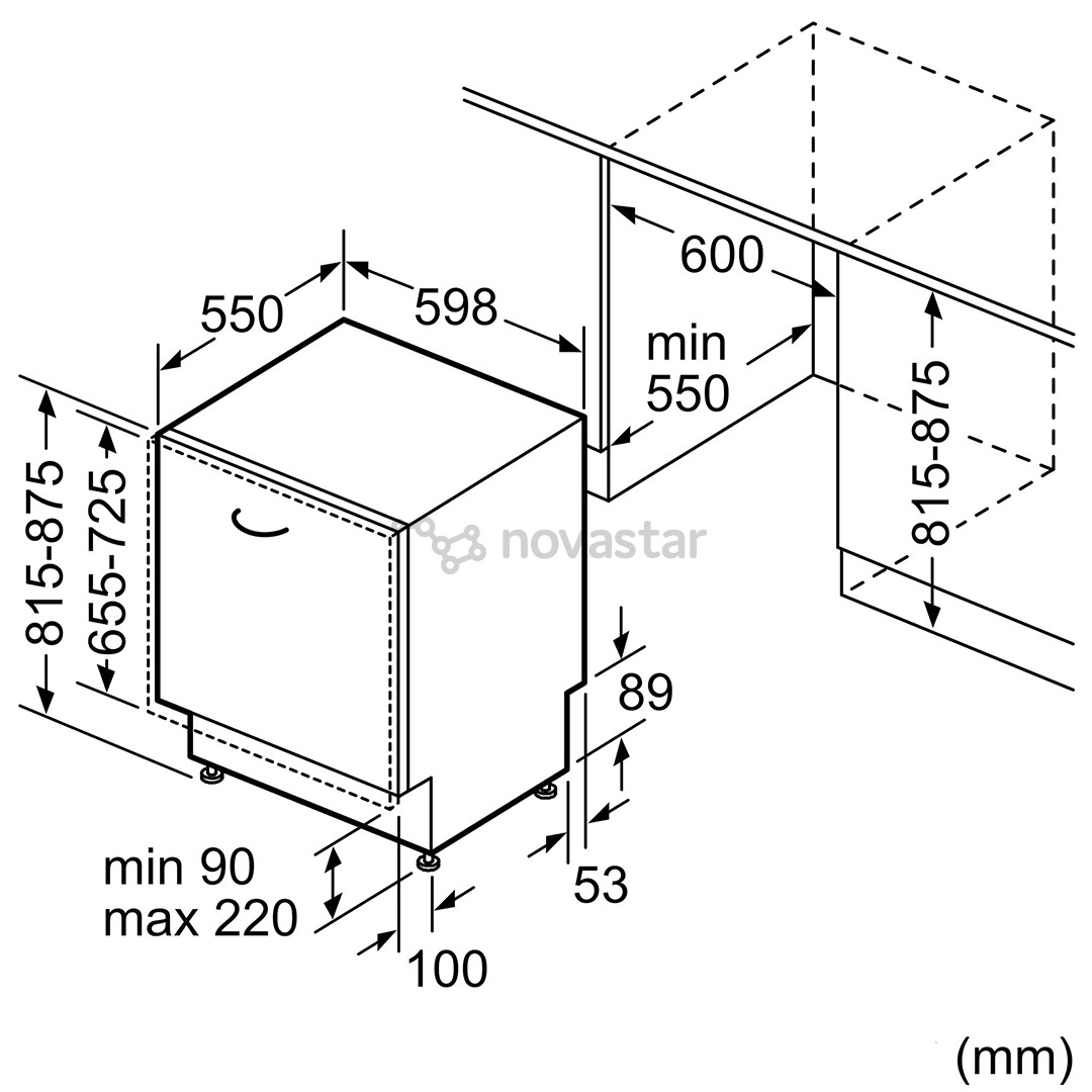 Bosch, Series 6, 14 komplektų talpa - Įmontuojama indaplovė
