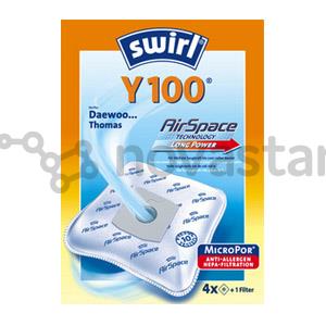 Dulkių siurblių maišeliai Swirl Micropor Y 100, 4vnt