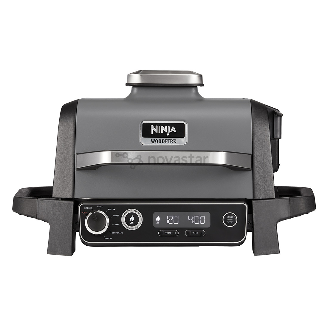 Ninja Woodfire, juodas - Elektrinis grilis ir rūkykla