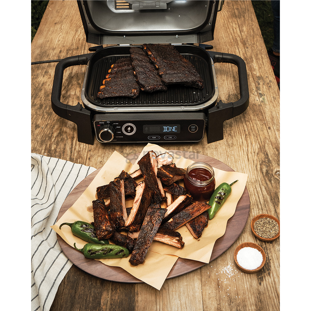 Ninja Woodfire, juodas - Elektrinis grilis ir rūkykla