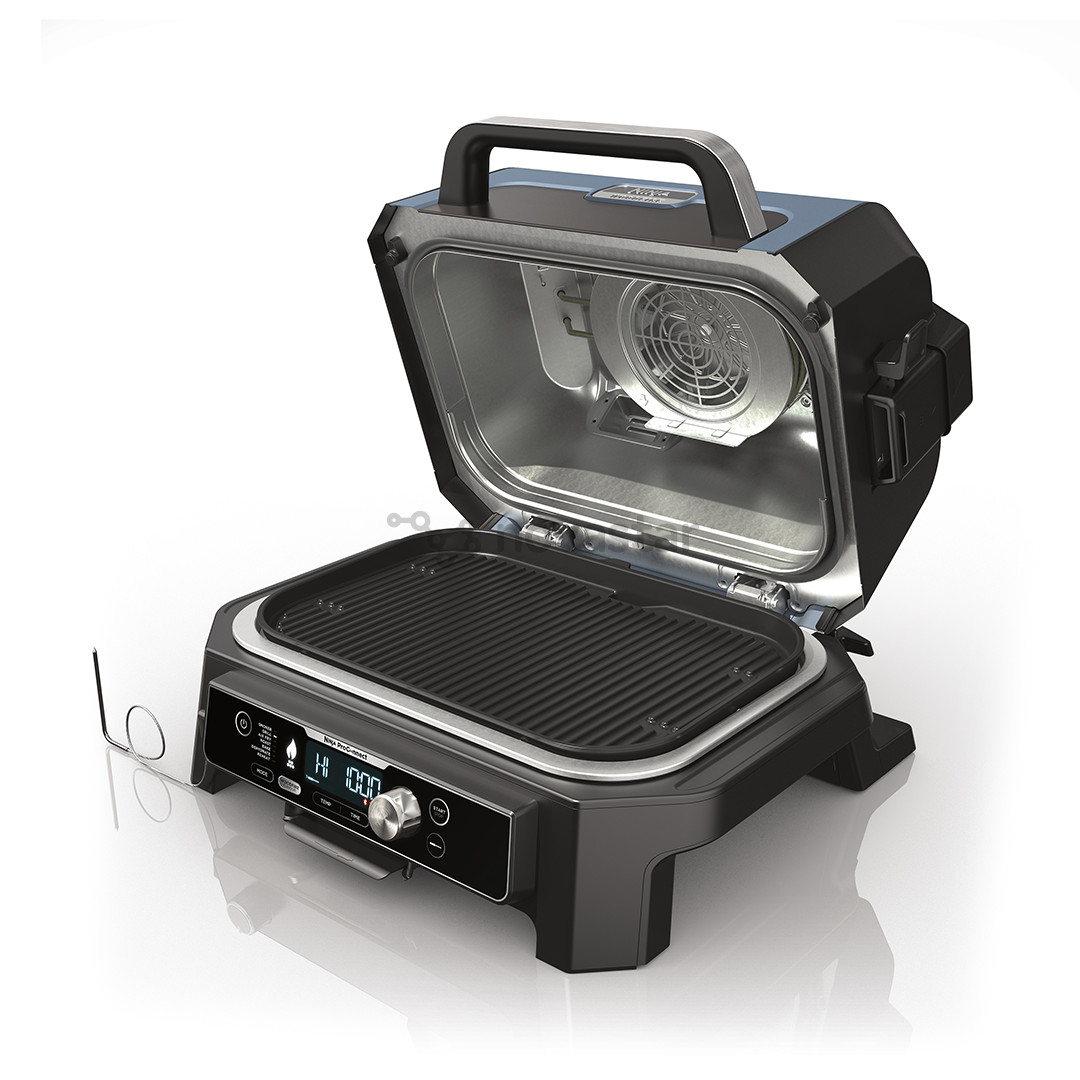 Ninja Woodfire Pro Connect XL, mėlynas/juodas - Elektrinis grilis ir rūkykla