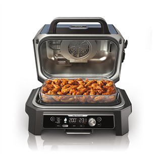 Ninja Woodfire Pro Connect XL, mėlynas/juodas - Elektrinis grilis ir rūkykla