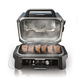 Ninja Woodfire Pro Connect XL, mėlynas/juodas - Elektrinis grilis ir rūkykla