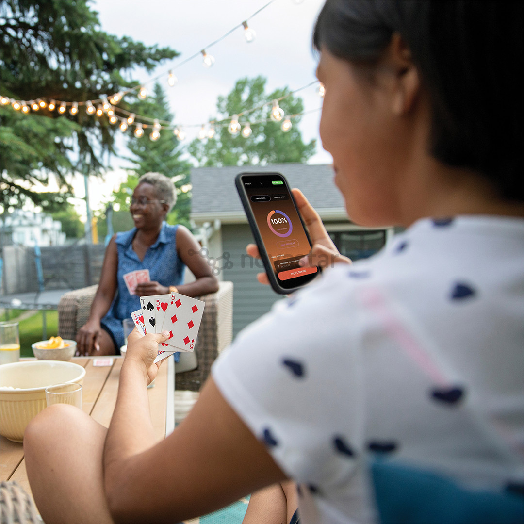 Ninja Woodfire Pro Connect XL, mėlynas/juodas - Elektrinis grilis ir rūkykla