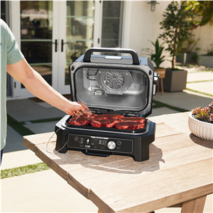 Ninja Woodfire Pro Connect XL, mėlynas/juodas - Elektrinis grilis ir rūkykla