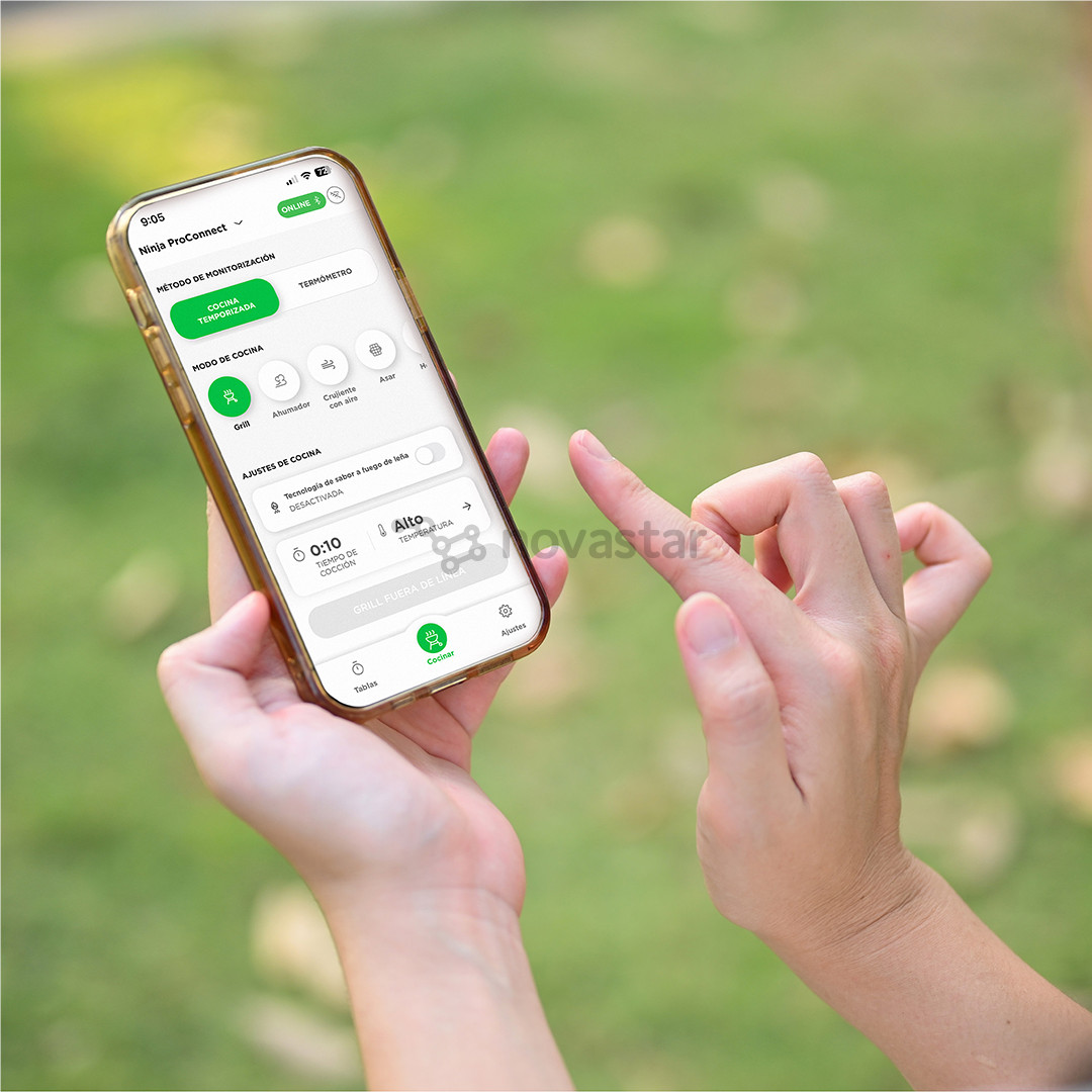 Ninja Woodfire Pro Connect XL, mėlynas/juodas - Elektrinis grilis ir rūkykla