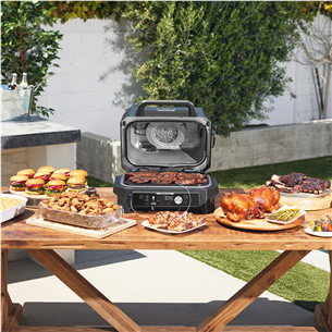 Ninja Woodfire Pro Connect XL, mėlynas/juodas - Elektrinis grilis ir rūkykla