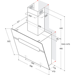 Whirlpool, 740 mᶾ/h, plotis 60 cm, juodas - Gartraukis