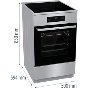 Gorenje, 70 L, plotis 50 cm, nerūdijančio plieno - Viryklė