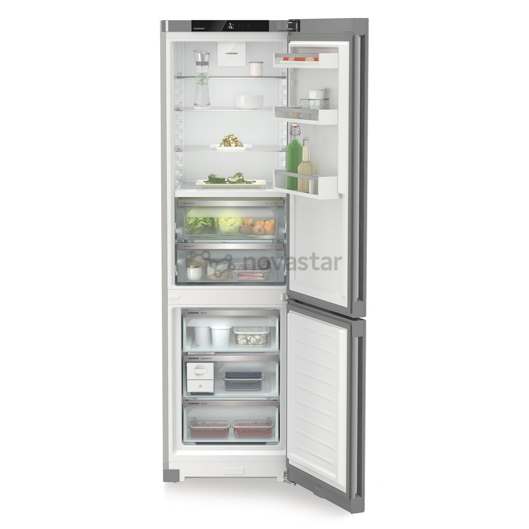 Liebherr, Plus BioFresh, NoFrost, 360 L, aukštis 202 cm, sidabrinis - Šaldytuvas