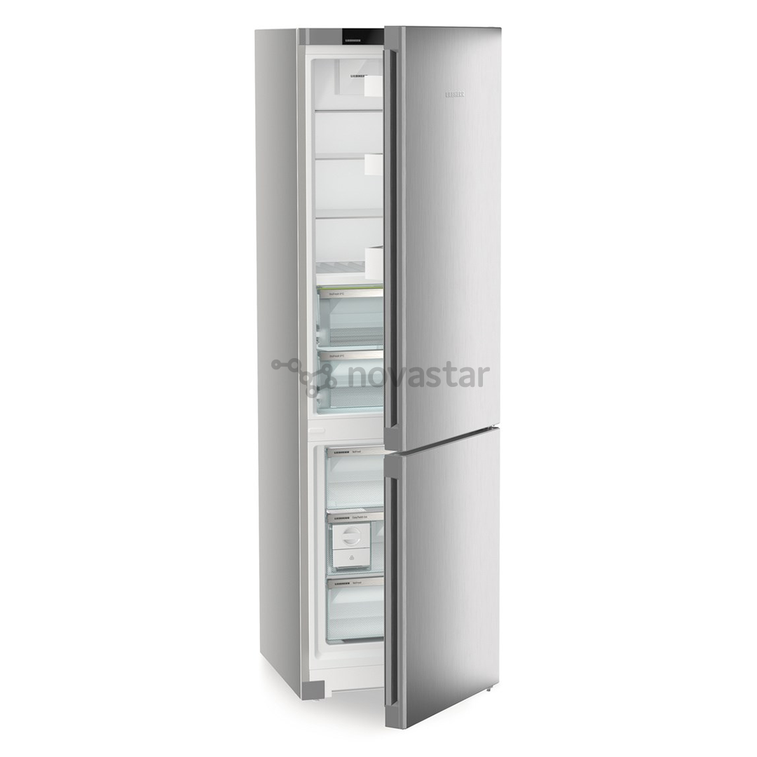 Liebherr, Plus BioFresh, NoFrost, 360 L, aukštis 202 cm, sidabrinis - Šaldytuvas