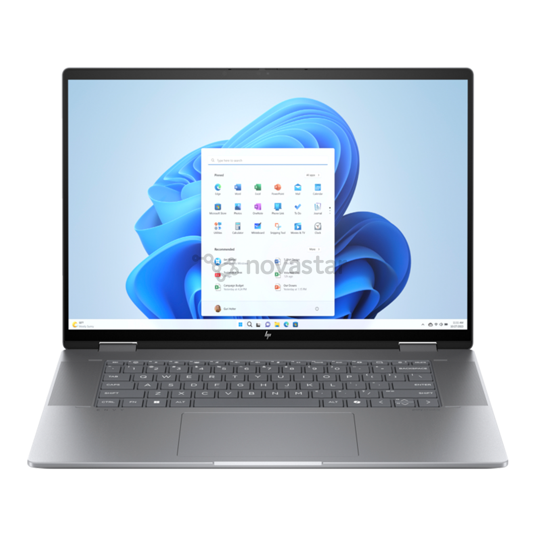 Nešiojamas kompiuteris HP Envy x360 2-in-1 Laptop 16-ad0001ny, 16'', WUXGA, IPS, Ryzen 5, 16 GB, 512 GB, sidabro spalvos