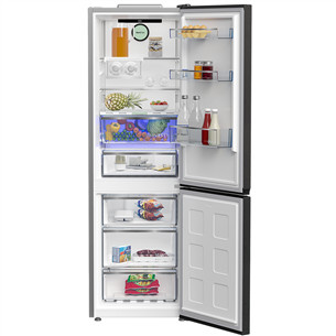 Šaldytuvas Beko, No Frost, 316 L, aukštis 187 cm, pilkas