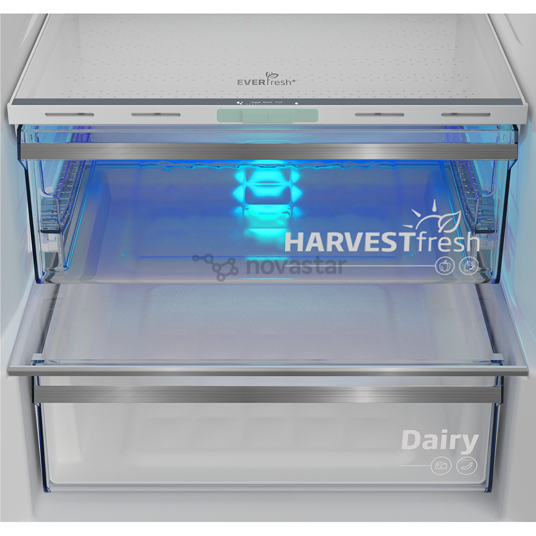 Šaldytuvas Beko, No Frost, 316 L, aukštis 187 cm, pilkas