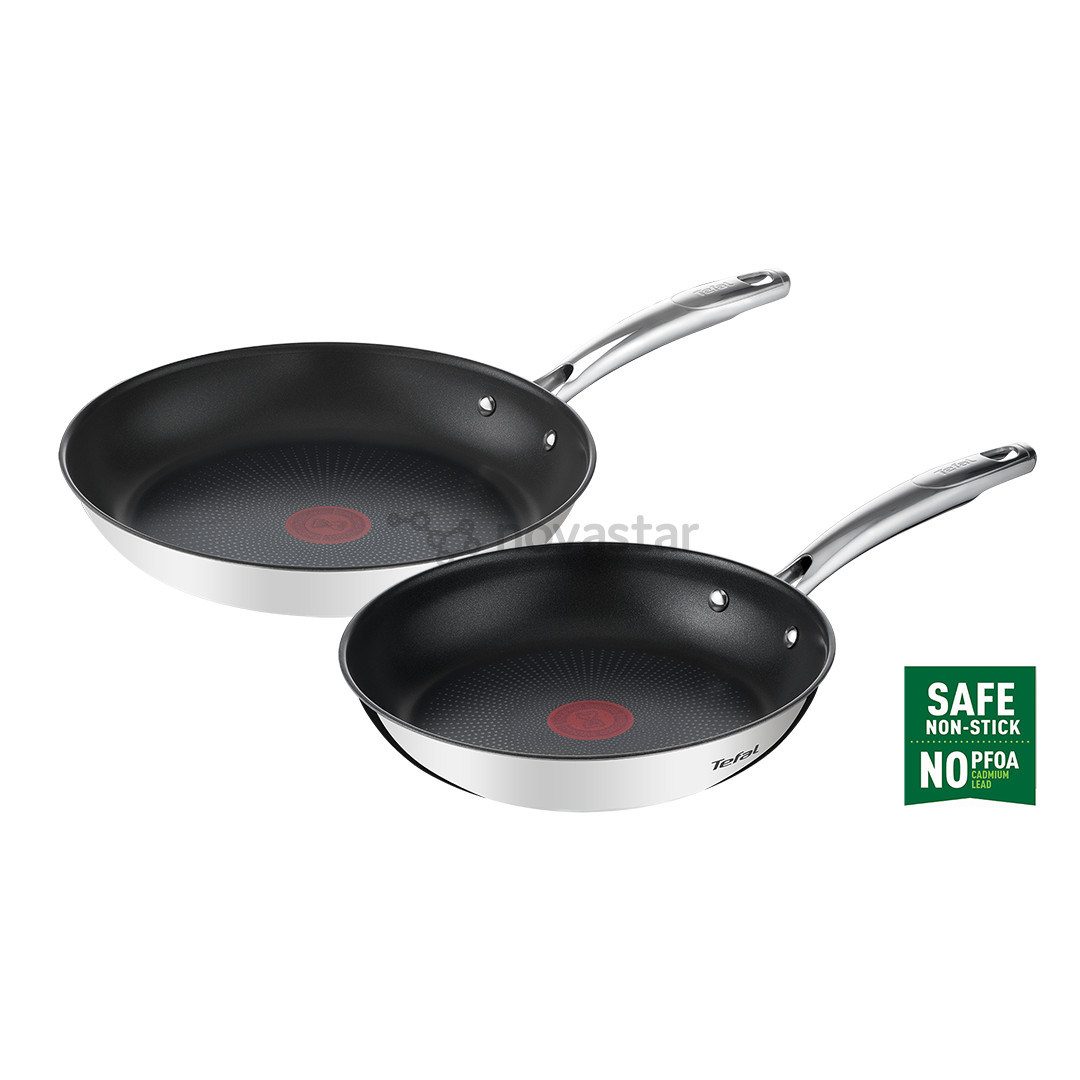 Keptuvių rinkinys Tefal Duetto+, 24/28 cm, 2 vnt., nerūdijančio plieno spalvos