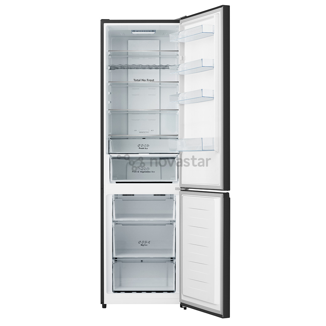 Hisense, NoFrost 336 L, aukštis 201 cm, juodas - Šaldytuvas