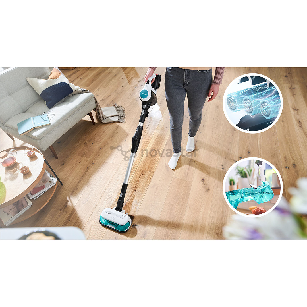 Bosch Unlimited 7 ProHygienic Aqua, 2in1, juodas/baltas – Belaidis dulkių siurblys