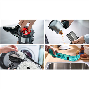 Bosch Unlimited 7 ProHygienic Aqua, 2in1, juodas/baltas – Belaidis dulkių siurblys