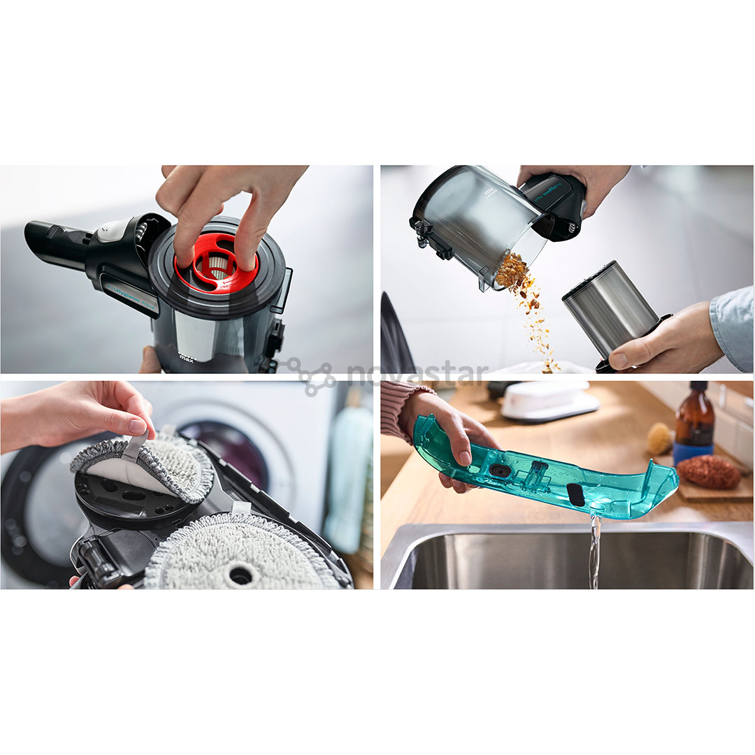 Bosch Unlimited 7 ProHygienic Aqua, 2in1, juodas/baltas – Belaidis dulkių siurblys