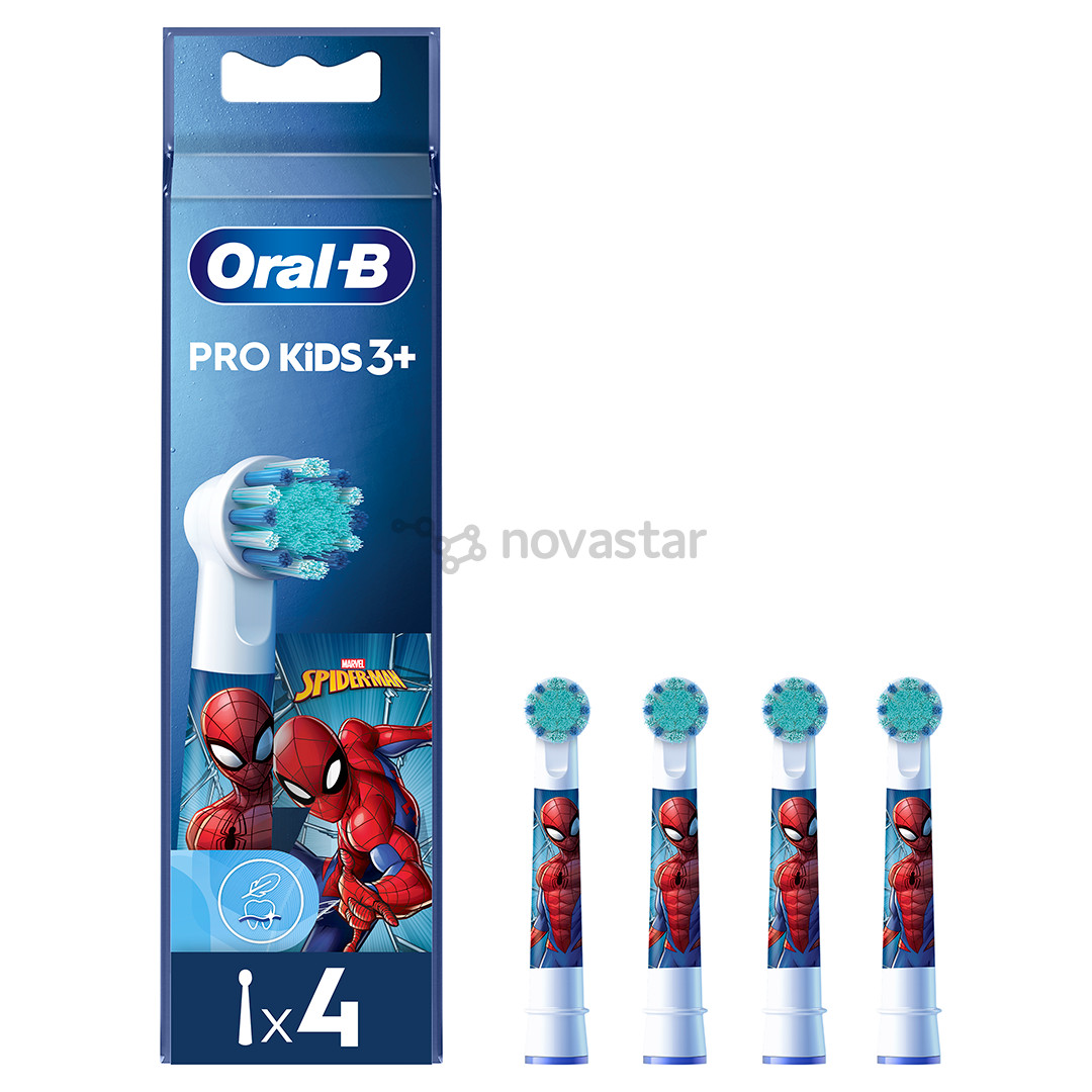 Braun Oral-B, Kids Spiderman, 4 vnt. - Dantų šepetėlių antgaliai